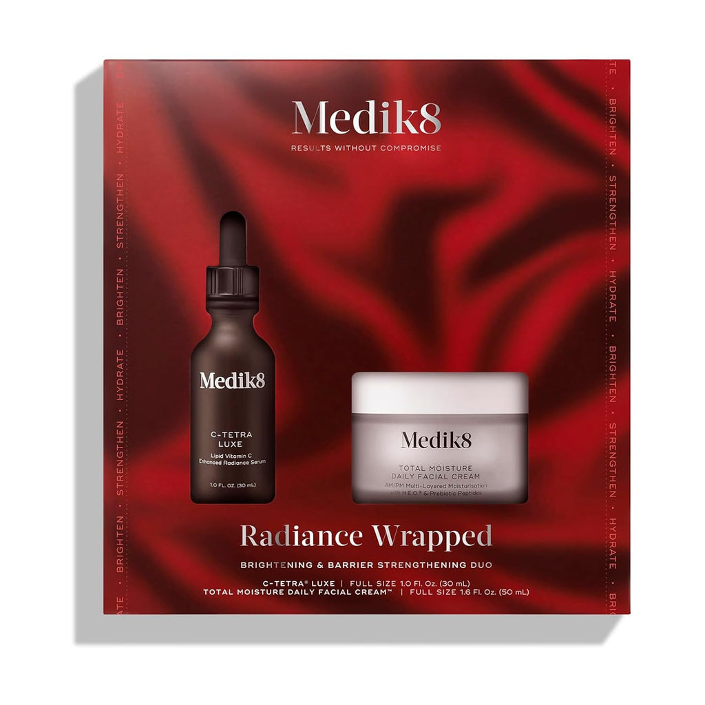 Medik8 Radiance Wrapped Kit - Vitamin C Serum for Face - Facial Cream for Women and Men - Hydrating Peptide Face Moisturizer - 2 pc