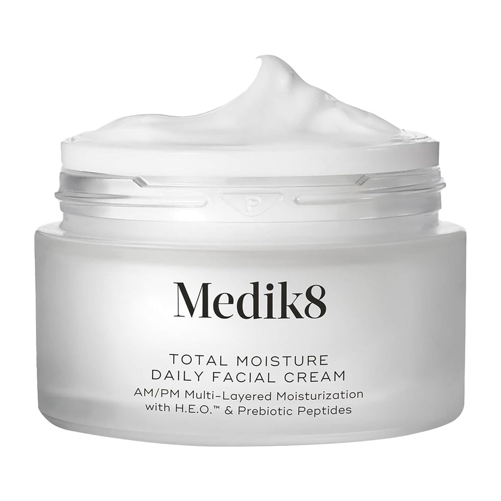 Medik8 Total Moisture Daily Facial Cream - Hydrating Peptide Face Moisturizer with Hyaluronic Acid - Face Cream Supports Skin Barrier - 1.6 oz