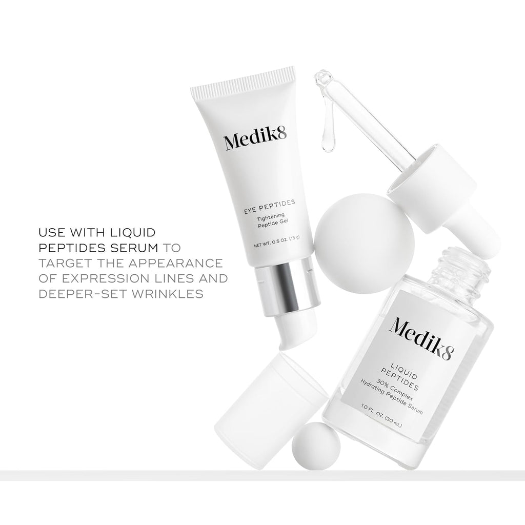 Medik8 Eye Peptides Gel - Daily Under Eye Gel - Anti Aging Serum - Hydrating Serum Gently Smooths Bags and Wrinkles - Vegan and Gluten Free - 0.5 oz