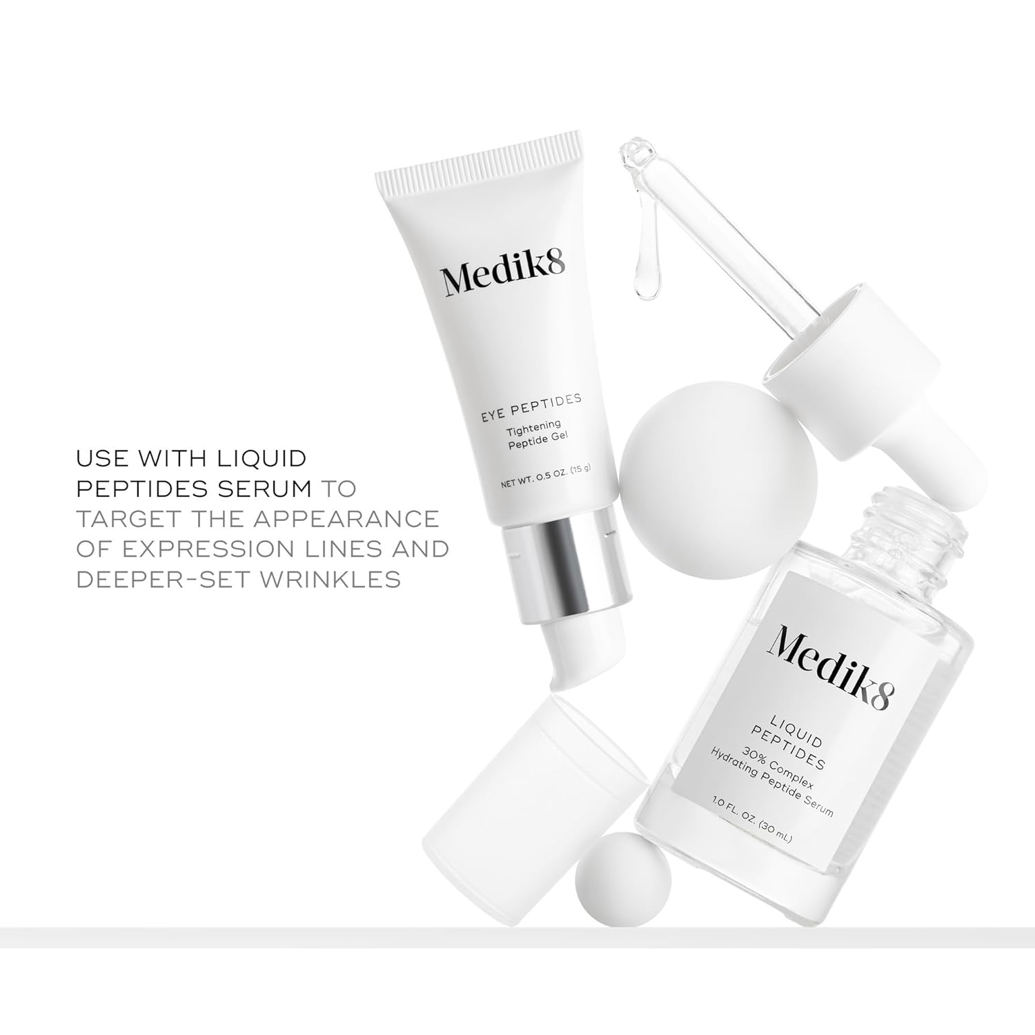 Medik8 Eye Peptides Gel - Daily Under Eye Gel - Anti Aging Serum - Hydrating Serum Gently Smooths Bags and Wrinkles - Vegan and Gluten Free - 0.5 oz