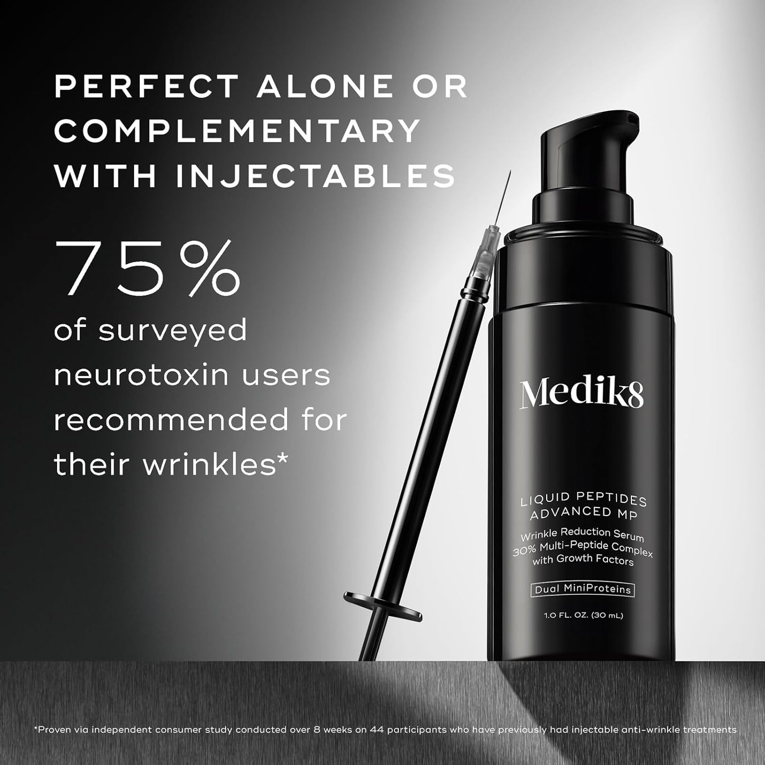 Medik8 Liquid Peptides Advanced MP - Peptide Serum - Face Serum for Wrinkle Reduction - Hydrating and Supports Collagen, Hyaluronic Acid - 1 oz