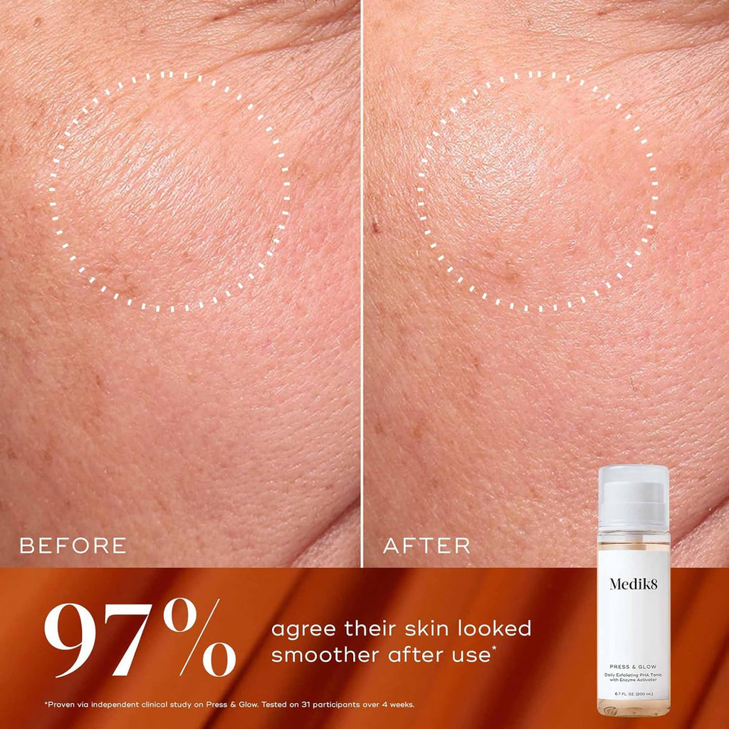 Medik8 Luminous Lift Kit - Face Toner for Women and Men - Peptide Face Serum - Age-Defying Serum - Hydrating Toner for Refreshed Skin - 2 pc