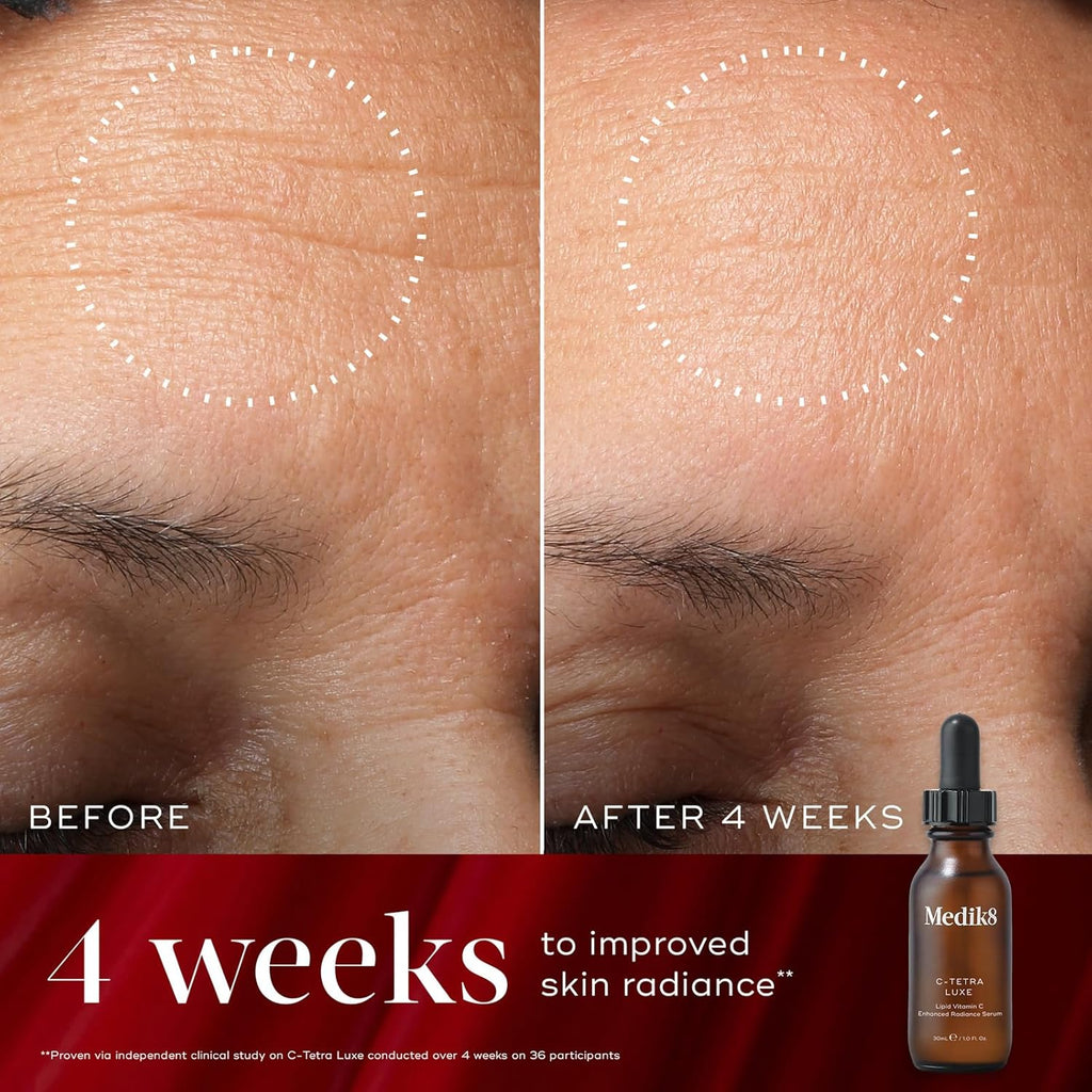 Medik8 Radiance Wrapped Kit - Vitamin C Serum for Face - Facial Cream for Women and Men - Hydrating Peptide Face Moisturizer - 2 pc